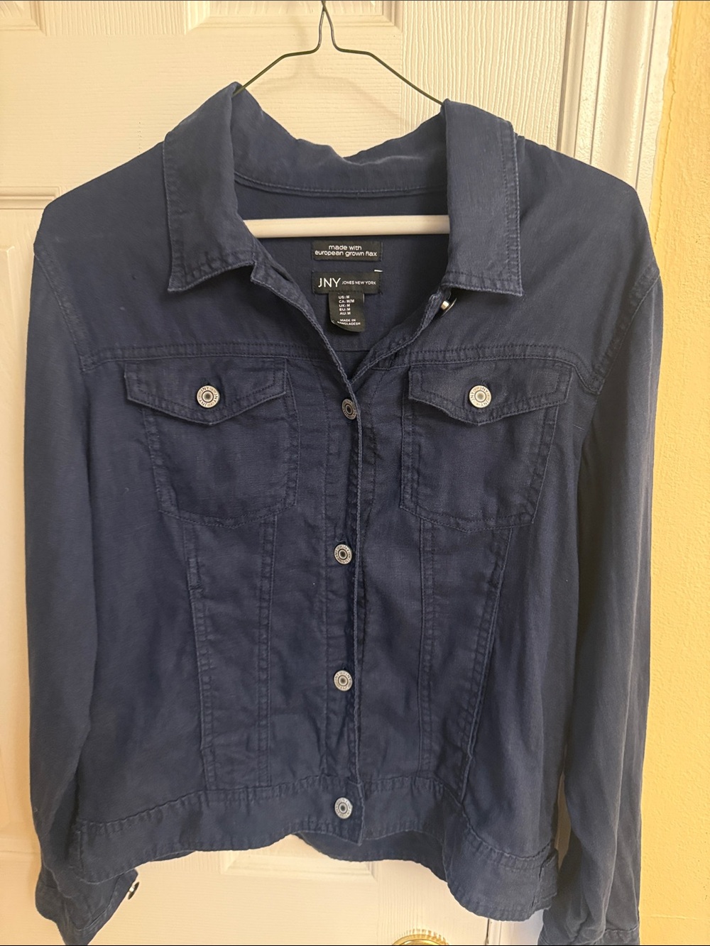 Jones New York Navy Button-Front Jean Jacket